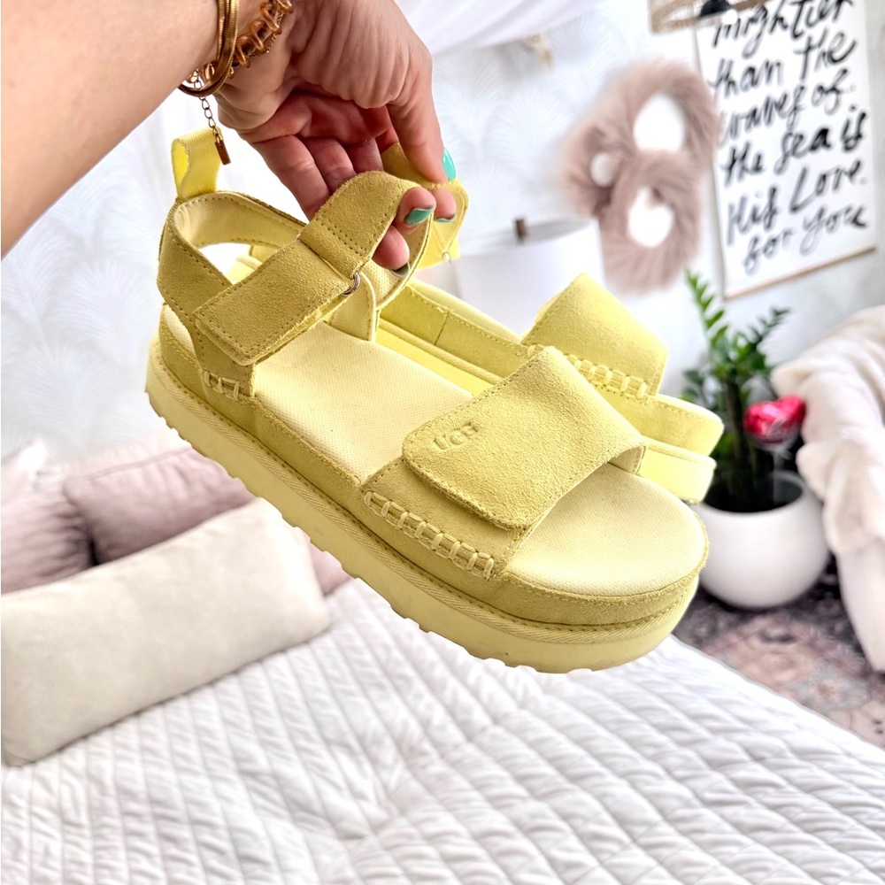 Ugg goldenstar sandals lemon lime size 8